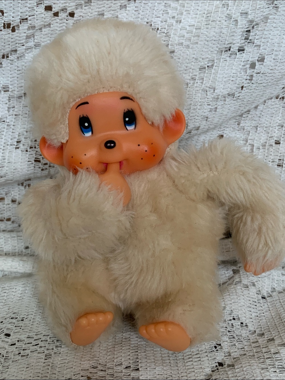 Russ 1977 THUMKEY Plush Monkey White 6"